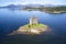 Castle stalker at Port Appin in Argyll and Bute Highlands Scotland aerial birdseye view from above