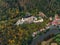 Castle Sternberk, aerial view from airplane. Czech Republic