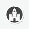 Castle sticker icon isolated on gray background