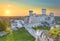 Castle at sunset, Ogrodzieniec fortifications, Poland.