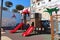 Castle surrounded by murals in the Playmobil themed Children\\\'s Park in Castalla, Alicante, Spain