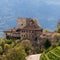 Castle Thurnstein inside a green landscape. Tirol Village, Province Bolzano, South Tyrol, Italy