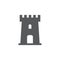 Castle tower icon in flat style. Medieval citadel vector illustration on isolated background. Stronghold building sign business