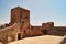 Castle tower and main sqyare of Monsaraz, in Portugal