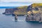 Castle tower and rocks in Cliffs of Moher