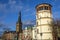 Castle Tower and St. Lambertus Church in Dusseldorf