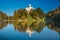 Castle of Trakoscan on the hill in autumn, Zagorje, Croatia