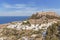 Castle view Acropolis of city Lindos of Rhodes island