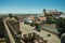 Castle walls with towers and old houses at Elvas