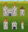 Castles and fortresses vector icons