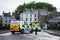Castletown, Isle of Man, June 16, 2019. Isle of Man police woman.Police van parked, side view