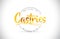 Castries Welcome To Word Text with Handwritten Font and Golden T