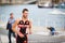 CASTRO URDIALES, SPAIN - SEPTEMBER 17: Unidentified triathlete in the running competition celebrated in the triathlon of Castro Ur