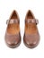 Casual brown leather lady shoes