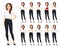 Casual business woman character set