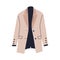 Casual fashion blazer, female wearing. Stylish jacket, women clothes. Trendy feminine apparel in modern style. Flat