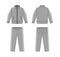 Casual jersey suits for sports, training etc. vector illustration set / white and gray