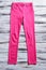 Casual pants of pink color.