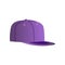 Casual purple baseball cap isolated on white background