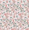 Casual Tile flooring vector seamless pattern in pastel  green and coral color palette