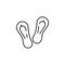 casual wear, flip flops icon. Element of Pakistan culture for mobile concept and web apps illustration. Thin line icon for website