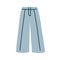 Casual women trousers. Modern culottes pants with wide legs. Trendy loose clothes. Stylish summer apparel. Flat vector