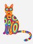 Cat abstract colorfully