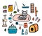 Cat accessories set hand drawn illustration minimalism for prints posters veterenary clinics banners promo and animal