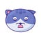 Cat afraid expression face funny emoji vector