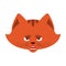 Cat angry emoji. Pet evil emotions avatar. kitty aggressive. Vector illustration