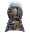 Cat in armor on the iron throne
