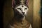 Cat as cleopatra egyptian queen illustration generative ai