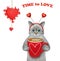 Cat ashen holds coffee near heart shaped clock