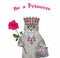 Cat ashen with rose wears crown