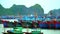 Cat Ba. Beautiful views of the ship. popular travel destination. View from the boat. A large number of traditional