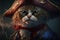 Cat bad pirate illustration generative ai