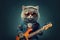 cat bass player of Funky music 70s seventies illustration generative ai