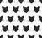 Cat black faces seamless pattern