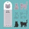 cat breed british shorthair. Set of stickers, silhouettes and contour line doodle vector illustrations pedigree pet