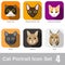 Cat breed face cartoon flat icon design