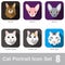 Cat breed face cartoon flat icon design