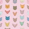 Cat breeds icon set