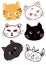 Cat cartoon animal pet paintings, feline kitten kitty isolated illustration