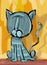 Cat character digital painting
