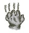 Cat claw scratching scrape track. Vector black vintage engraving