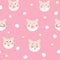 Cat, cloud and star, cute baby adorable seamless pattern, pajamas concept for childhood background texture vector