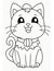 cat coloring page for winter and christmas for kids