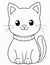 cat coloring page for winter and christmas for kids