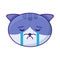 Cat crying expression cute funny emoji vector