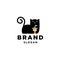 Cat and cup logo, kitten holding juice drink with straw Mascot cartoon vecto